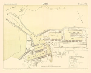 Vintage Map of Edinburgh, Scotland 1884