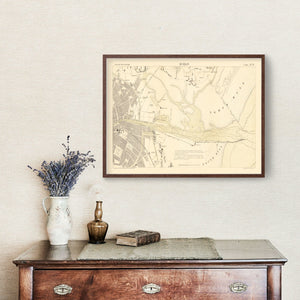Vintage Map of Dublin, Ireland 1884