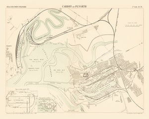 Vintage Map of Cardiff, England 1883
