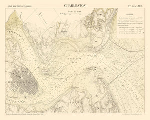 Vintage Map of Charleston, South Carolina 1884