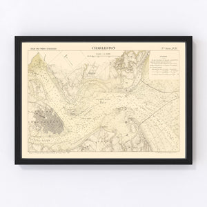 Vintage Map of Charleston, South Carolina 1884