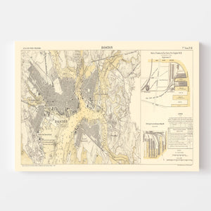 Vintage Map of Boston, Massachusetts 1884