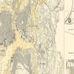 Vintage Map of Boston, Massachusetts 1884