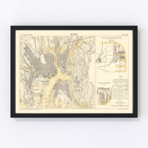 Vintage Map of Boston, Massachusetts 1884