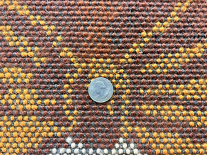 Rya Shag Rug 2x4, Rabbit in Top Hat, Wool, Orange, Vintage 1960s Danish Shag Rug