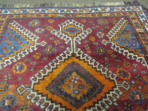 4' X 7' Antique Handmade Tribal Turkish Wool Rug Nice