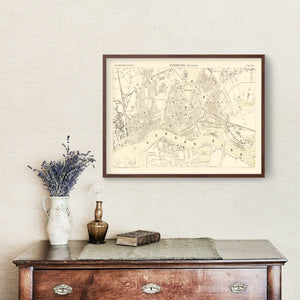 Vintage Map of Hamburg, Germany 1884