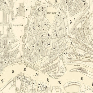 Vintage Map of Hamburg, Germany 1884