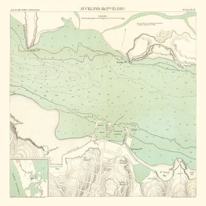 Vintage Map of Auckland, New Zealand 1884