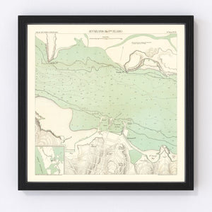 Vintage Map of Auckland, New Zealand 1884