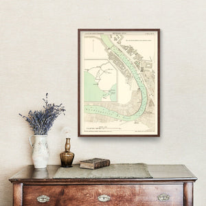 Vintage Map of Seville, Spain 1870