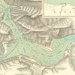 Vintage Map of Pasaia, Spain 1888