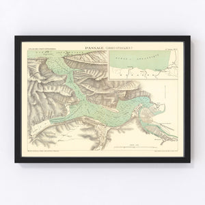 Vintage Map of Pasaia, Spain 1888