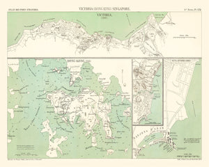Vintage Map of Victoria, China 1866