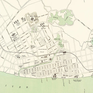 Vintage Map of Yangon, Myanmar 1888
