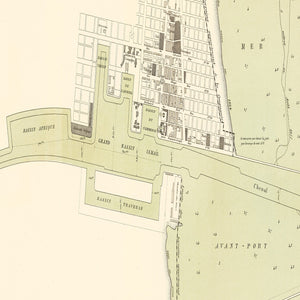 Vintage Map of Port Said Egypt, 1885