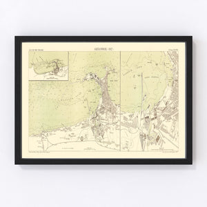 Vintage Map of Alexandria Egypt, 1882