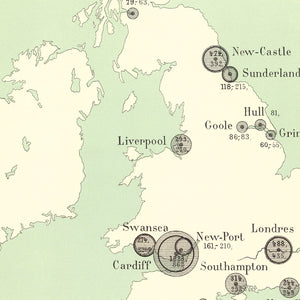 Vintage Map of British Isles, 1886
