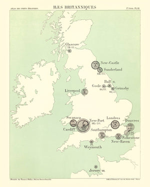 Vintage Map of British Isles, 1886