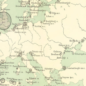 Vintage Europe Map 1886