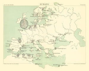Vintage Europe Map 1886