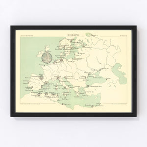 Vintage Europe Map 1886