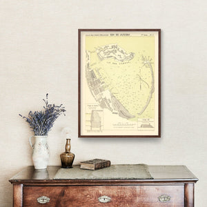 Vintage Map of Rio de Janeiro, Brazil 1884