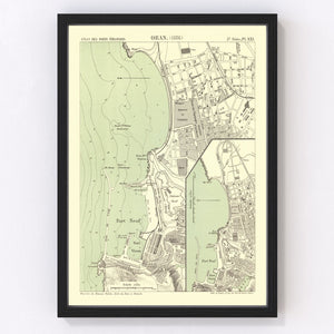Vintage Map of Oran, Algeria 1886