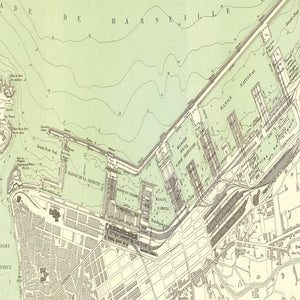 Vintage Map of Marseille, France 1885