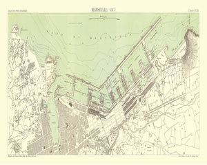 Vintage Map of Marseille, France 1885