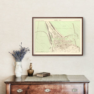 Vintage Map of Sète, France 1886