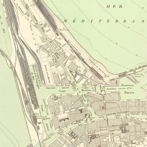 Vintage Map of Sète, France 1886