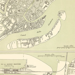 Vintage Map of Venice, Italy 1887