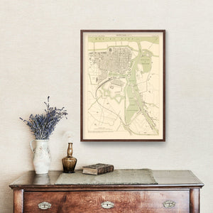 Vintage Map of Ostend, Belgium 1878