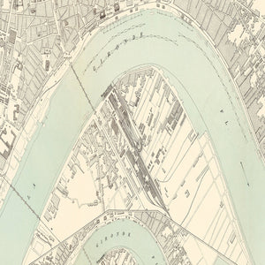 Vintage Map of Bordeaux, France 1886