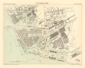 Vintage Map of Le Havre, France 1886