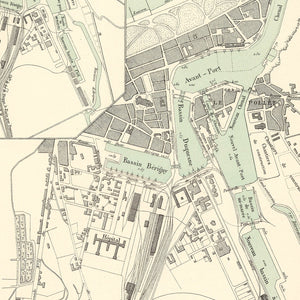 Vintage Map of Dieppe, France 1886