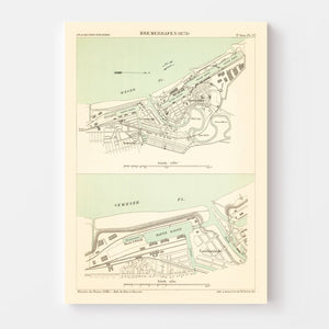 Vintage Map of Bremerhaven, Germany 1886