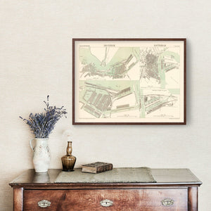 Vintage Map of Amsterdam, Netherlands 1886
