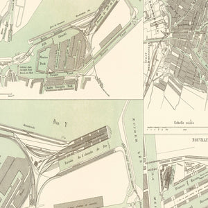 Vintage Map of Amsterdam, Netherlands 1886