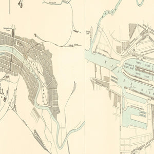 Vintage Map of Glasgow, England 1886