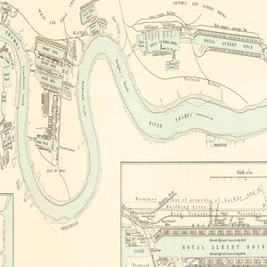 Vintage Map of London, England 1885