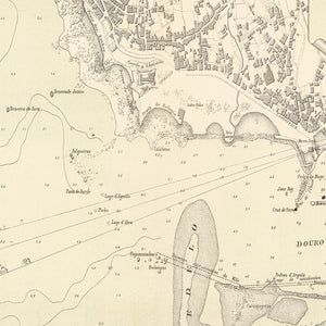 Vintage Map of Porto, Portugal 1884