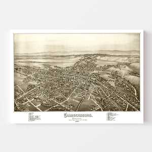 Vintage Map of Chambersburg, Pennsylvania 1885