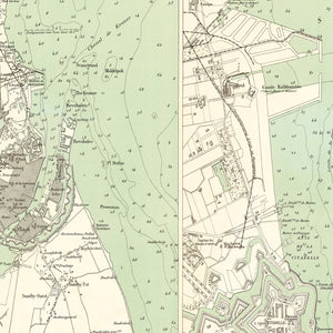 Vintage Map of Copenhagen, Denmark 1888