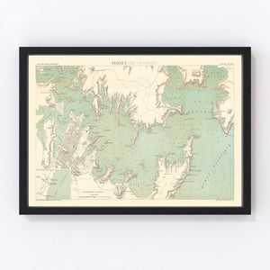 Vintage Map of Sydney, Australia 1887