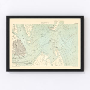 Vintage Map of Charleston, South Carolina 1887
