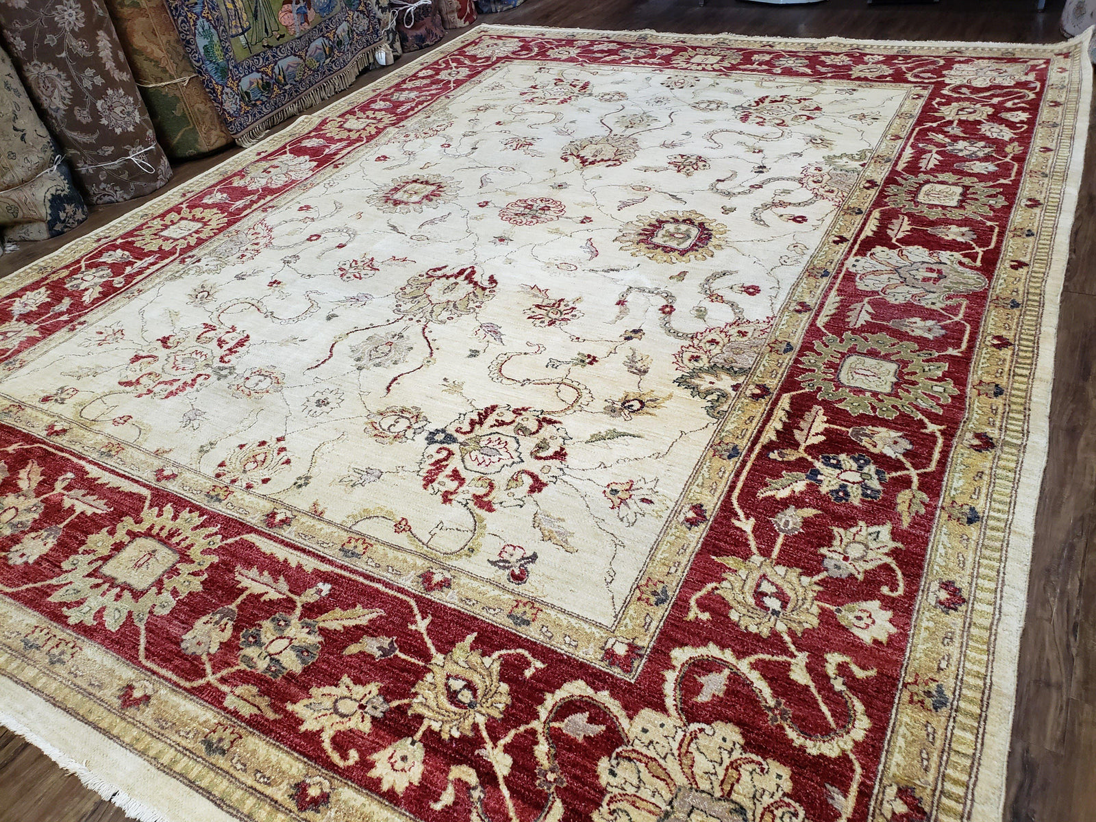 9x12 Rug, Peshawar Rug, Room Sized Rug, Pakistani Rug, Oushak Rug, Vintage Rug, Dining Room Rug, 9x12 Area Rugs, Neutral Rug, Nursery Decor