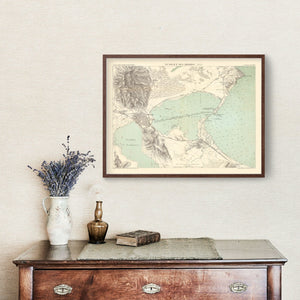 Vintage Map of Tunis, Tunisia 1888