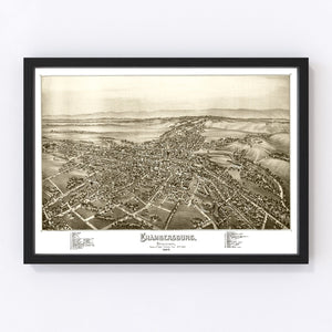 Vintage Map of Chambersburg, Pennsylvania 1885